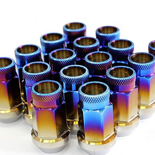 Spiegel レーシング ホイールナット チタン 貫通タイプ M12 P1.5 38mm 16個セット チタンナット ダイハツ エッセ spnut-m1215-90012