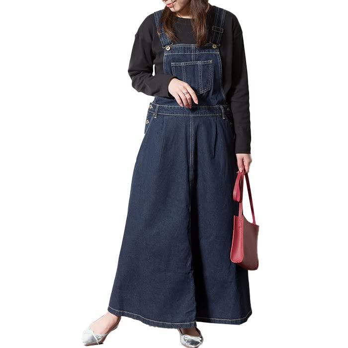 [atONE] [アットワン] フレアデニム サロペット スカート レディース