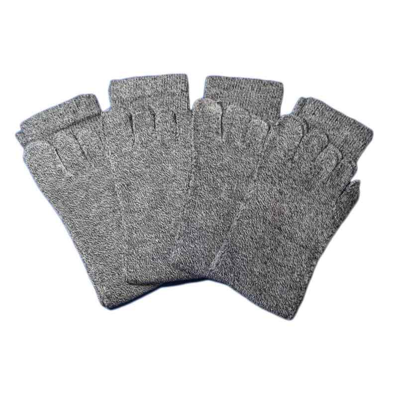 靴下 メンズ 5本指 4足組 軍足 綿率高くて爽やか 履きやすい 杢グレー カカトなし 作業にぴったり 24.5～27cm 1906