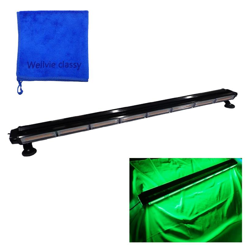 Rakuten - LED 回転灯 ライトバー 12V/24V パトランプ フラッシュビーコン 点灯 94.5cm シガーソケット 防犯 警告灯 道路維持作業車（グリーン）