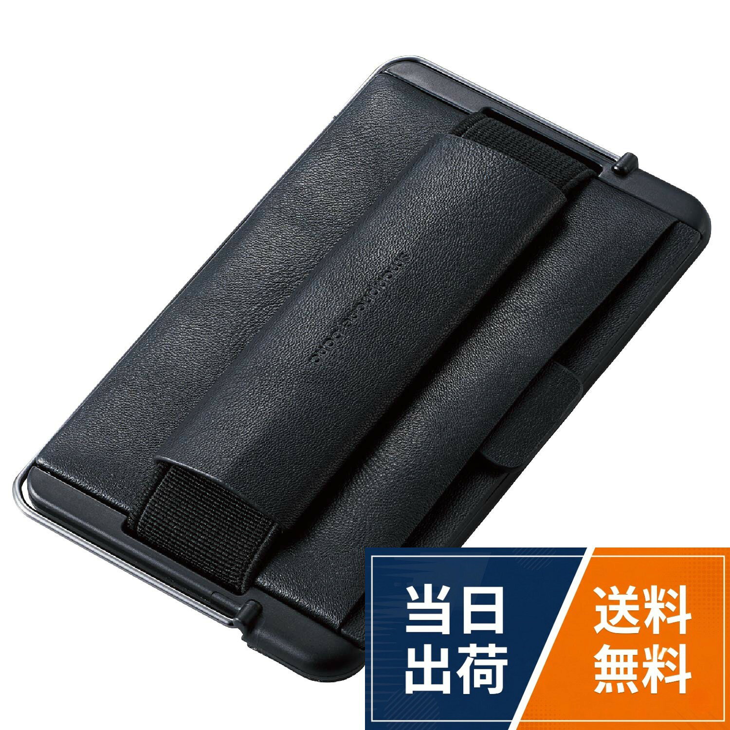 エレコム スマホバンド 落下防止 レザー カード収納 スタンド機能