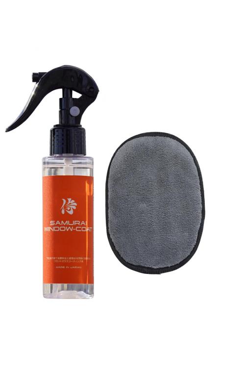 【サムライプロデュース】ガラス撥水剤 車用 ガラスコーティング 油膜取り WINDOW-COAT 100ml｜雨対策 視界改善 簡単施工 撥水コート｜サイド リア ミラー対応 日本製