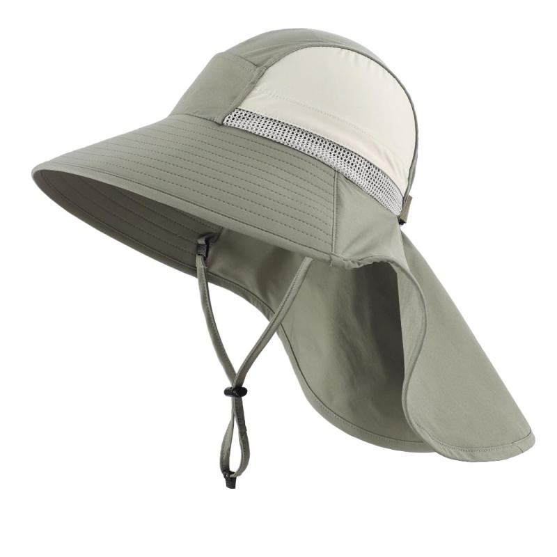 [Connectyle] 幼児 キッズ UPF 50+ 広いつば サファリハット 速乾 ネックカバー付き 日よけ帽子 調節可能