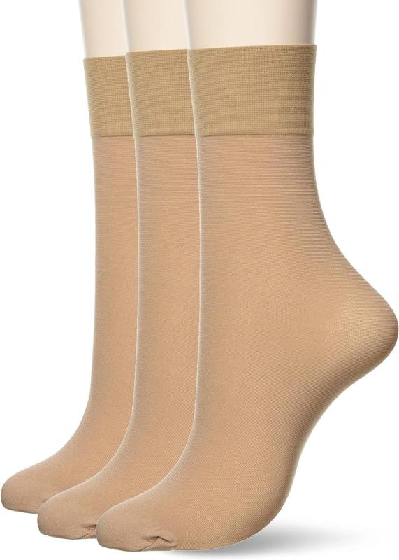 ATSUGI(アツギ) クルーソックス綿入り くるぶし丈 ストッキングソックス クチゴムゆったり 無地 3足セット FS4032 FS5532レディース