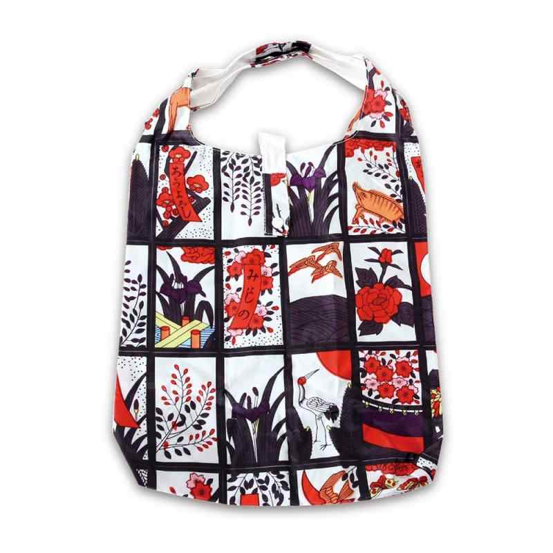 ノルコーポレーション エコバッグ 和柄 折りたたみ 収納袋付き 花札 ECZ-1-06