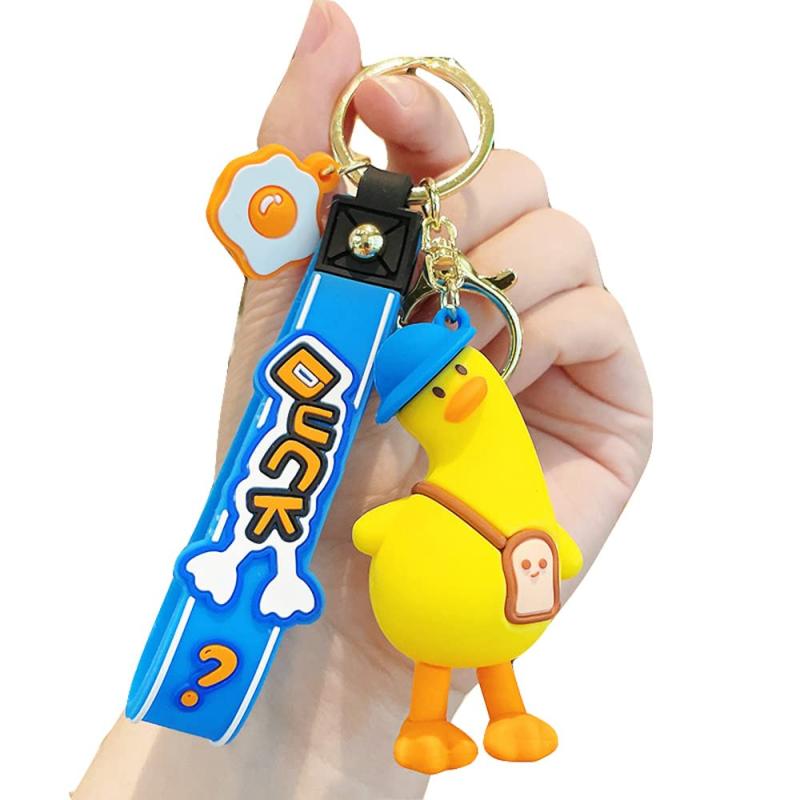 Rakuten - [AOOMO] 可愛 鴨 カモ バッグチャーム キーホルダー 可愛い うさぎ シリコン ファション キーリング カラビナ アクセサリー インクグリーン…