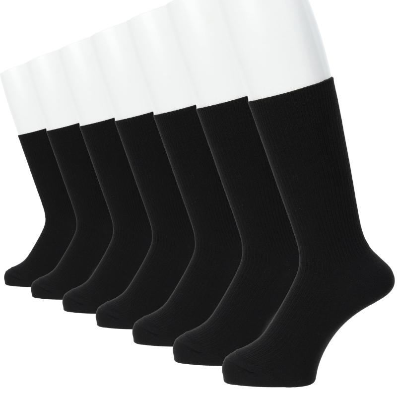 [ピーエスエフエー] 靴下 メンズ ビジネスソックス 抗菌防臭 つま先かかと補強 7足セット 25-27cm 黒