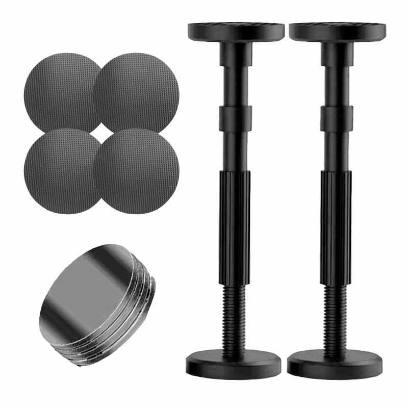 Bedrostarry 家具転倒防止 突っ張り棒（18-45cm）家具の転倒を防ぐ伸縮可能な固定バー 黒い家具の固定フット 大型家具と天井の隙間を埋めるための大型固定バー 滑り止めパッドと強力な両面テ
