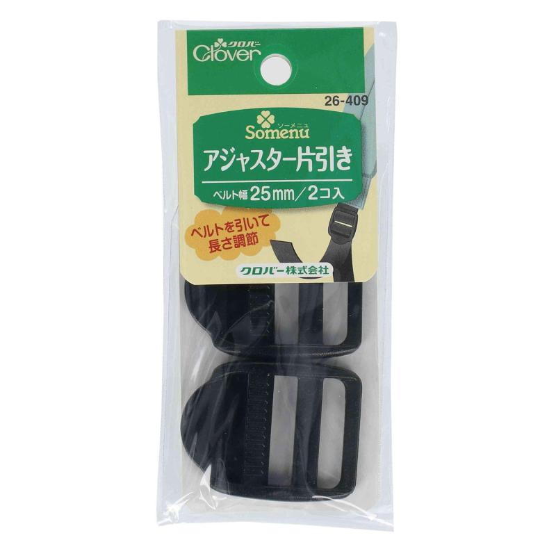 Clover アジャスター片引き 2個 <25mm> 26-409 黒