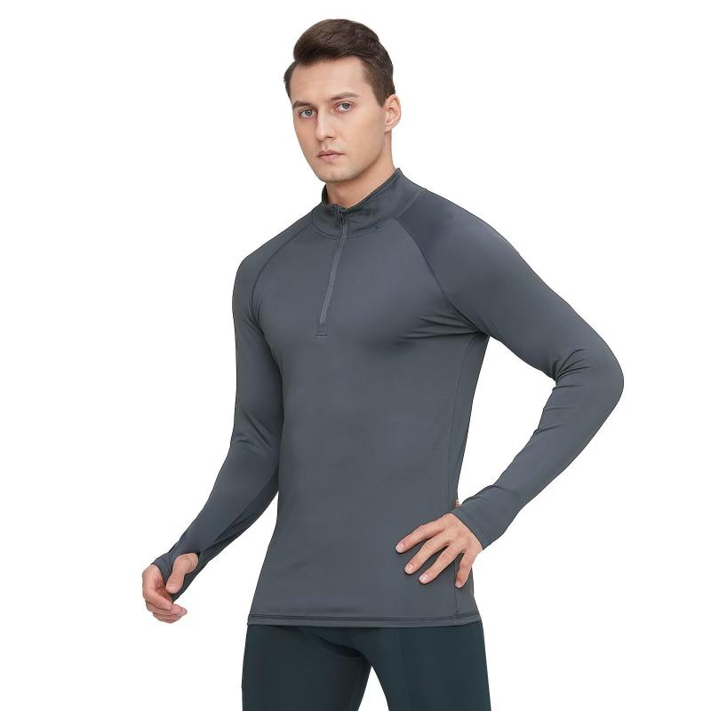 [Guooolex] スポーツインナー メンズ 長袖 コンプレッションウェア 冷感インナー ハーフジップ アンダーシャツ ランニングウェア トレーニング オールシーズン