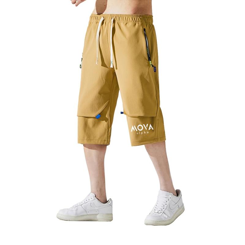 クロップドパンツ メンズ 7分丈 夏 スポーツ ハーフパンツ ミディアムパンツ 半ズボン カーゴパンツ ショートパンツ ワイドパンツ 短パン リラックスパンツ ゆったり ジッパーポケット 冷