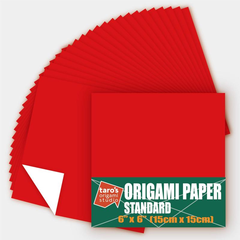 Rakuten - [タローズ折り紙スタジオ]　15cm片面単色おりがみ（赤）50枚（全同色）日本製