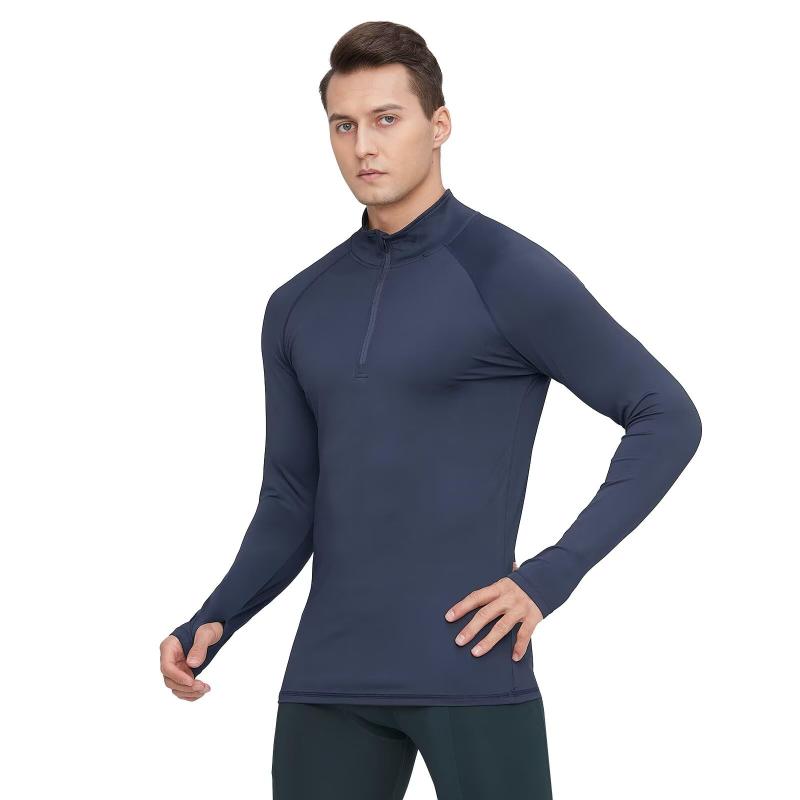 [Guooolex] スポーツインナー メンズ 長袖 コンプレッションウェア 冷感インナー ハーフジップ アンダーシャツ ランニングウェア トレーニング オールシーズン