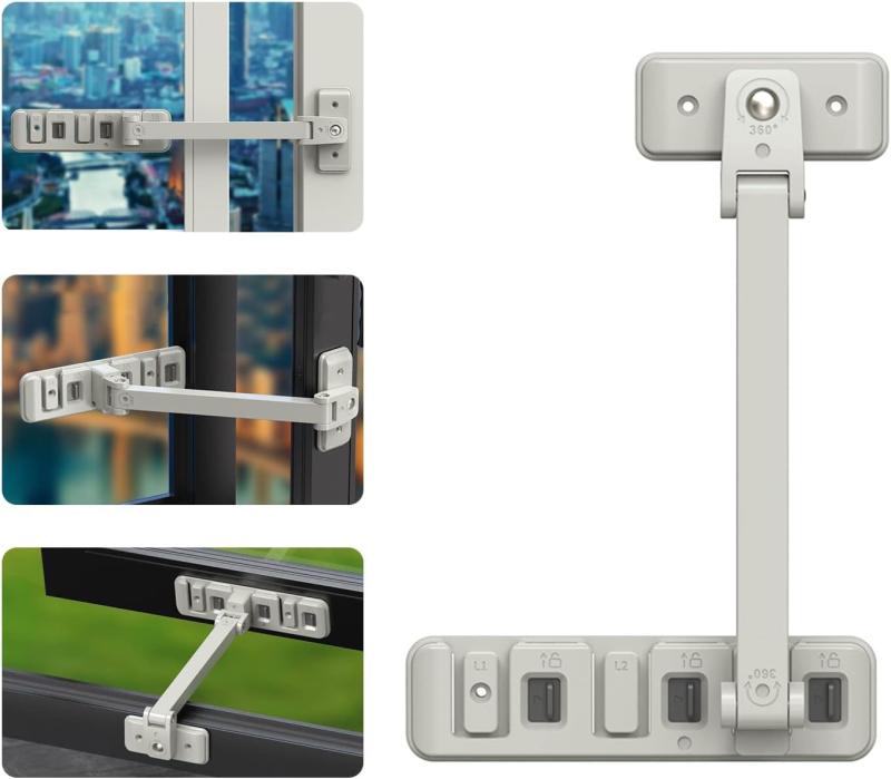 Other - aninako 窓 ロック 引き戸 チャイルドロック 窓ストッパー スライド ドア ロック 扉 子供安全ロック ベランダ 取り付け簡単 耐久性 子供 赤ちゃん守り いたずら防止 落下防止 防犯対策 穴あけ