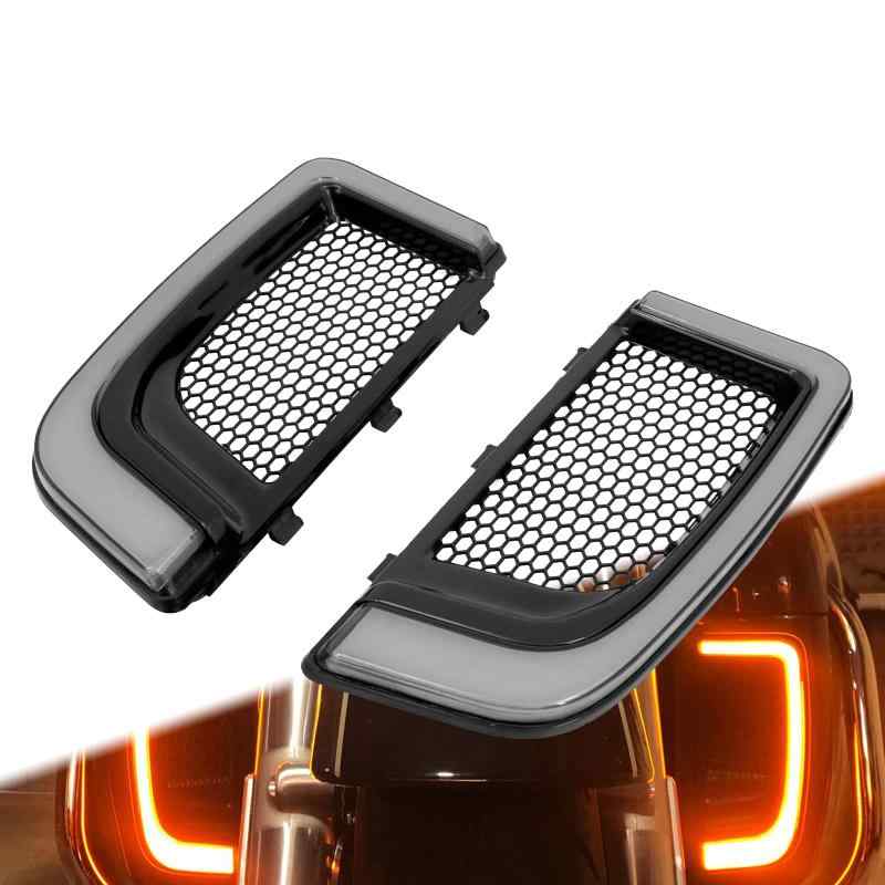 Rakuten - HDBUBALUS バイク LED ロワー フェアリング グリル ターンシグナル ライト ハーレー ツーリング エレクトラグライド ストリートグライド ロードグライド FLHT FLTR FLHX 14-22 用