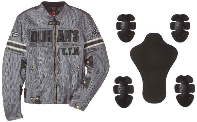 ドゥーハン(Duhan) バイクジャケット ライディングジャケット Lサイズ グレー 3シーズン 春夏秋用 905416