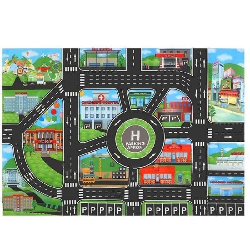 道路 交通 車 マップ プレイシート ミニカー 知育 おもちゃ 子供 折りたたみ