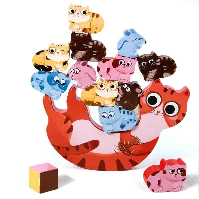 Shinse 動物 積み木 バランスゲーム 木製 木のおもちゃ 可愛い 知育玩具 モンテソッリー 集中力 指先訓練 形状認識 早期開発 1 2 3歳子供が見守りで遊ぶ 男の子 女の子 大きいブロック クリス
