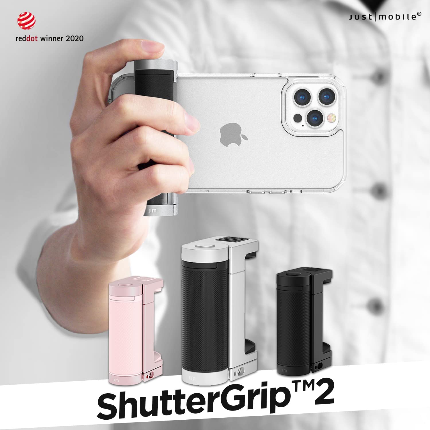 selectableの【送料無料】Just Mobile スマホ カメラグリップ ShutterGrip2｜アングル2