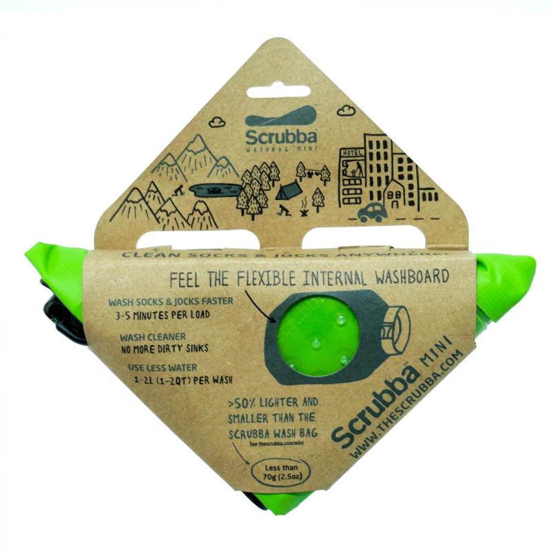 Scrubba スクラバ ウォッシュバッグ ミニ 超軽量 旅行用 洗濯袋 手洗い トラベル 最小 エコ 洗濯バッグ 携帯用 キャンプ アウトドア どこでも洗える ランドリーバッグ (グリーン)