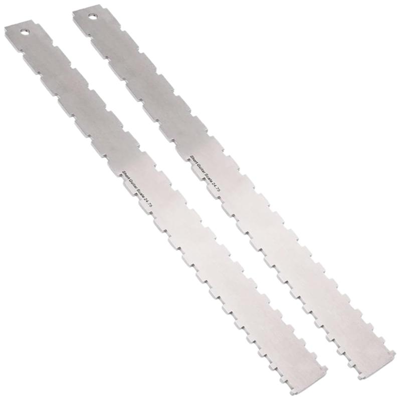 GAJUMAR エレキ ギター 指板 定規 ノッチ 測定 ボード デュアル スケール デザイン ミディアム 使用幅 ロング 便利 ステンレス 耐久 ショート