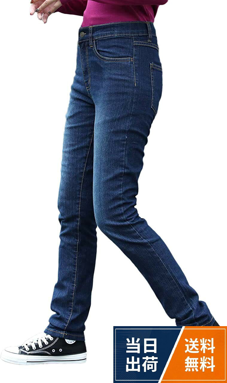 ほどよく伸びるストレッチで美脚を実現させてくれるデニムパンツです。脚のラインをキレイに魅せてくれるスキニーラインで、タイトなスタイルが好みの方にも。。ウエスト周りをスッキリと見せてくれるジッパーフライスタイル。ベルトループやステッチなどにもこだわりン、コーディネイトには欠かせないデニムパンツに仕上げました。。ウエストバックにゴムを入れているので、動きの気になるママコーデやデイリーウェアとしてもお使いいただけます。ほどよい厚みがあるのでオールシーズンで使えます。。【素材】コットン（綿） 80％、ポリエステル 19％、ポリウレタン（PU） 1％　【カラー】ブルー、インディゴブルー、ネイビー。【サイズ】［Mサイズ］ ウエスト：74cm、ヒップ：88cm、股上：24cm、股下：72cm、ワタリ：26cm、裾幅：15cm ［Lサイズ］ ウエスト：78cm、ヒップ：92cm、股上：25cm、股下：72cm、ワタリ：27cm、裾幅：16cm ［LLサイズ］ ウエスト：84cm、ヒップ：98cm、股上：26.5cm、股下：72cm、ワタリ：28.5cm、裾幅：17cm ［3Lサイズ］ ウエスト：90cm、ヒップ：104cm、股上：28cm、股下：72cm、ワタリ：30cm、裾幅：18.5cm ［4Lサイズ］ ウエスト：98cm、ヒップ：112cm、股上：29.5cm、股下：72cm、ワタリ：32cm、裾幅：20cm[キャプテン・ケイ] デニム スキニー パンツ ストレッチ フロントジッパー デニムパンツ レディース / デニム風
