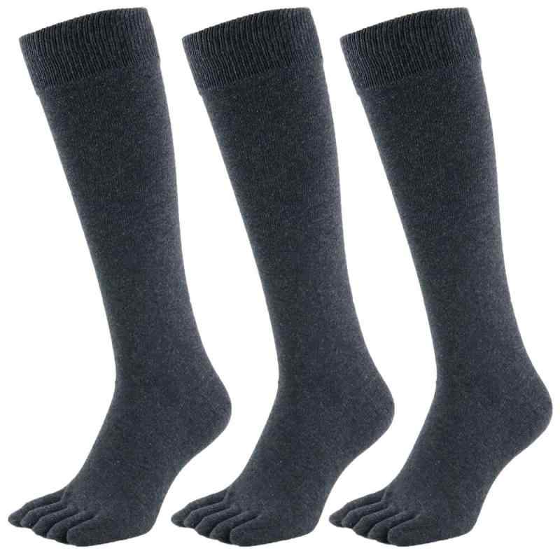 [アスカ] 5本指ソックス 厚底パイル 綿100 ハイソックス メンズ 27-29cm 3足