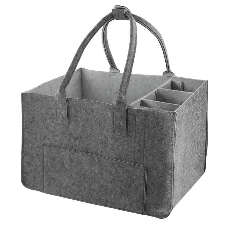 Rakuten - [Marjoramy] 30L フェルト トート バッグ 仕切り付き 折りたたみ式フェルトショッピングバッグ 再利用可能 な食料品 ハンドル付きギフト ソフト キャリーバスケット レディース 軽量ショッピン