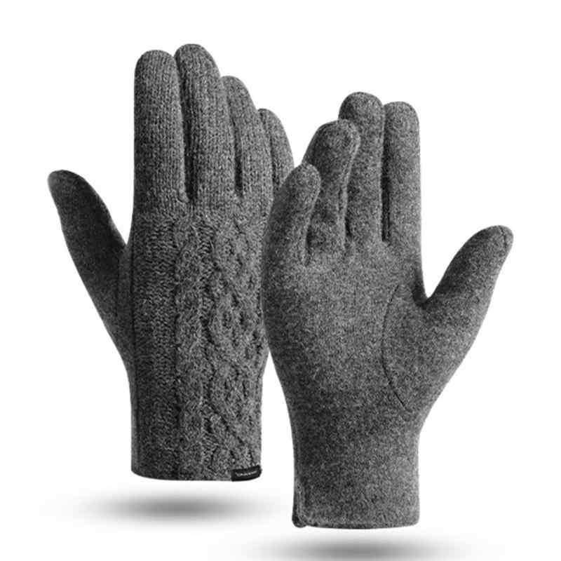 [ZVCXOE] 手袋 メンズ 防寒手袋 ニットグローブ 裏起毛 二重構造 スマホ対応 裏起毛 厚手 全指 暖かい ウール ニット手袋 伸縮性良し アウトドア バイク 自転車てぶくろ 通勤通学 秋冬