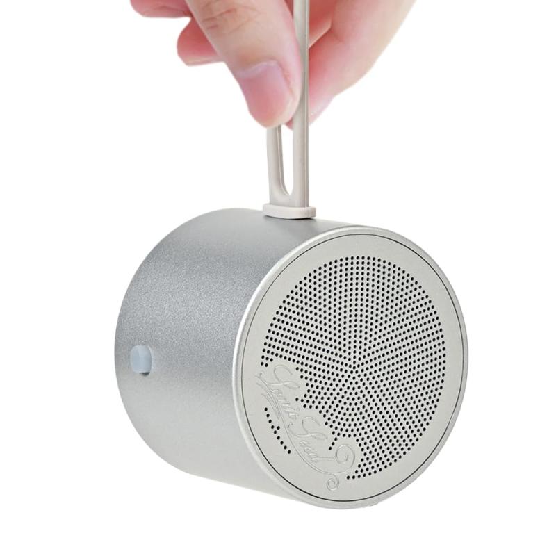 超小型スピーカー ソニックシード SonicSeed Bluetooth ワイヤレス スピーカー 日本企業 シルバー パープル 持ち手 ストラップ バンド付 軽量 インテリア ペールカラー 簡単接続 プレゼント