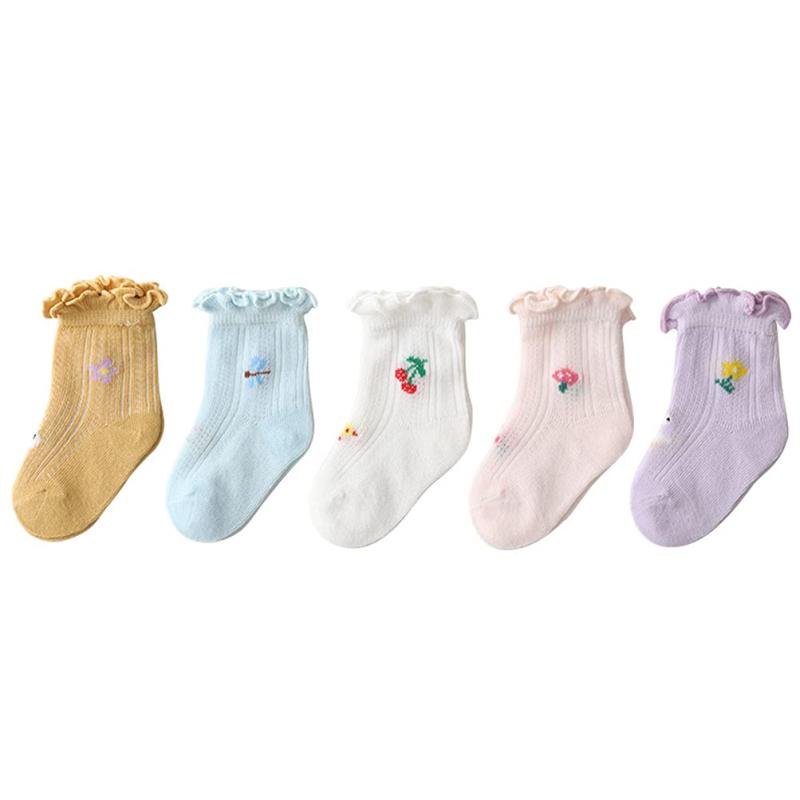 [HAYAHARU] 子供レース ソックス 女の子 キッズ 靴下 フォーマル 出産祝い 可愛い ベビーソックス 吸汗通気 0-5歳
