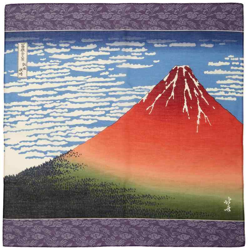 乐天商城 - 山本仁商店 和雑貨 京小物 ハンカチ 【京彩】 赤富士 Cムラ 約47.5×47.5cm