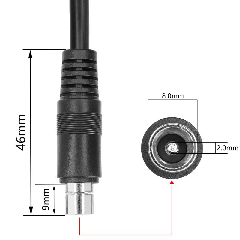 GINTOOYUN DC8020コネクターピグテールケーブル DC 8.0mm x 2.0mm オスプラグ - ベアワイヤー オープンエンド電源ケーブルサプライ修理ケーブル ポータブル電源ステーション用 (0.3m) 2本。