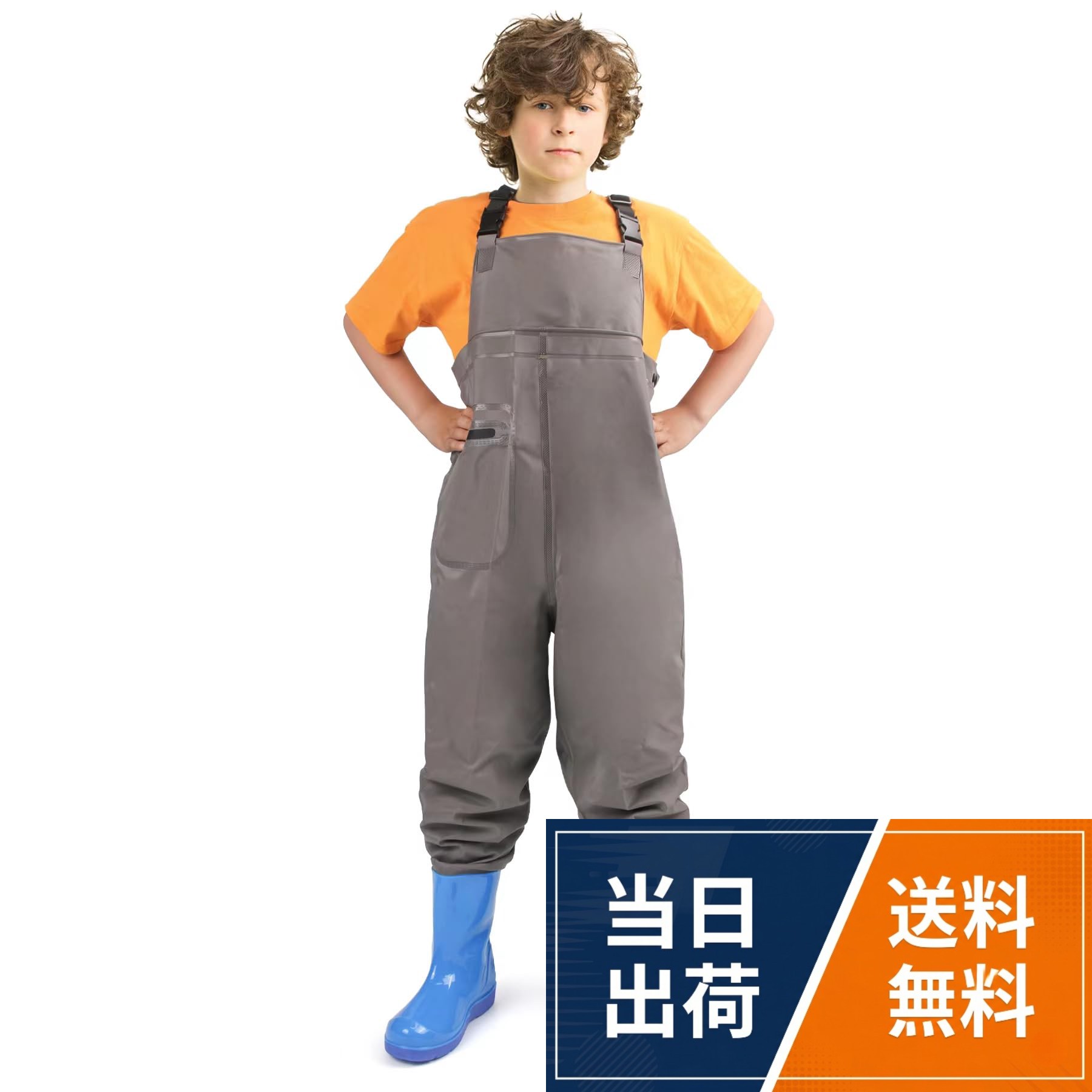 【送料無料】[GUGULUZA] 子供用ウェーダー 胴付長靴 ガール ボーイ 防水ズボン 防汚 軽量 脱ぎ着しやすい 海辺/砂遊び/泥遊び/砂場/釣り/渓流