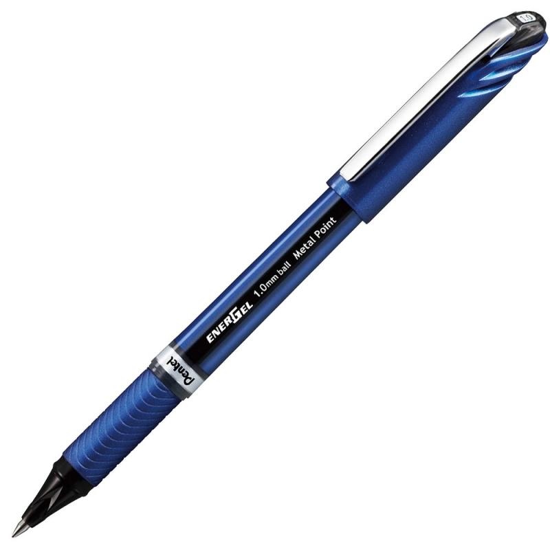 乐天商城 - ぺんてる ボールペン ゲルインキ エナージェル ユーロ 1.0mm ブルー軸 XBL30-A 黒 5本