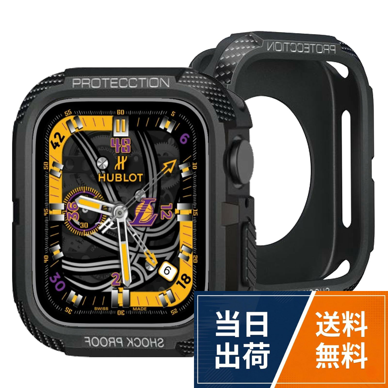 【対応機種】： Apple Watch Series SE3/9/8/SE2/Series 7/Series SE/Series 6 Series 5/Series 4 (45mm|44mm) ※Apple Watch Series 5 の一部のモデル（には対応しておりません。。【高級感が溢れるデザイン】独自のメカニカルなデザインにより、簡単に装着できる軽量な新しいスポーツスタイルのアップルウォッチケースが登場しました。本製品は、「メカニカルさ」と「タフネスさ」を追求したスリムな保護ケースです。精密なカットにより、ケースを装着してもタッチ操作や充電に支障がありません。。【全面保護＆ぴったり対応】ケースで最もよく使用されるTPU素材の中からもっともアップルウォッチに適した素材をセレクト、時計を多重保護できます。隆起したエッジデザインにより、高い耐衝撃性があり、アップルウォッチケースを引っかき傷や衝撃から完全に保護します。。【革新的な製造技術】スピーカーや竜頭部分の正確な切り抜きはもちろん、ボタン部分の保護と"押しやすさ"を両立。独自のカッティング手法で最適な押し心地を実現しています。。【簡単な取り付け＆滑らかな操作性】フルラップの保護設計により、迅速かつ簡単に取り付け、取り外しができ、決して落ちません。精密なカットアウトにより、ケースを装着してもタッチ操作や充電などが妨げられず、スムーズに操作できます。BUITFOU Apple Watch ケース 45mm | 44mm アップルウォッチ TPU 保護ケース【Series SE3/9/8/SE2/7/SE/6/5/4対応 】「メカニカルさ」カーボンろう付けパターン 落下 衝撃 吸収 すり傷 防止 耐衝撃 米軍 MIL規格（45mm | 44mm,ブラック) / 44/45MM