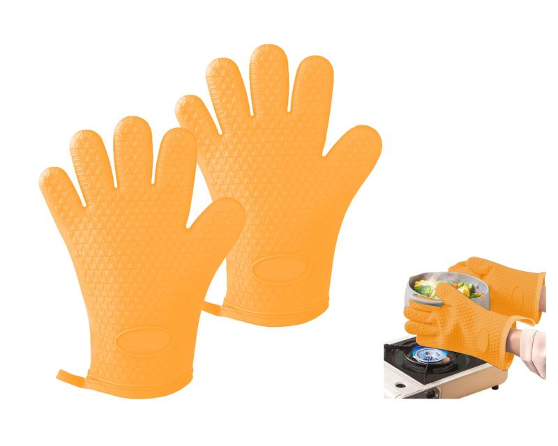 オーブンミトン 耐熱 オーブン 5本指 耐熱 手袋 シリコン なべつかみ オーブンミトン ミトン 5ポンユビ 300℃耐熱 両手用 2枚セット お鍋 料理教室 バーベキュー アウトドア