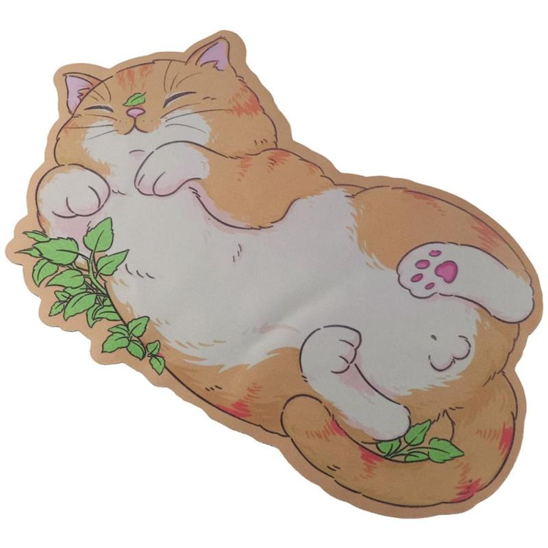 キュートでクリエイティブな猫マウスパッド、ノンスリップレザーオフィスマウスパッド、オレンジデスク..