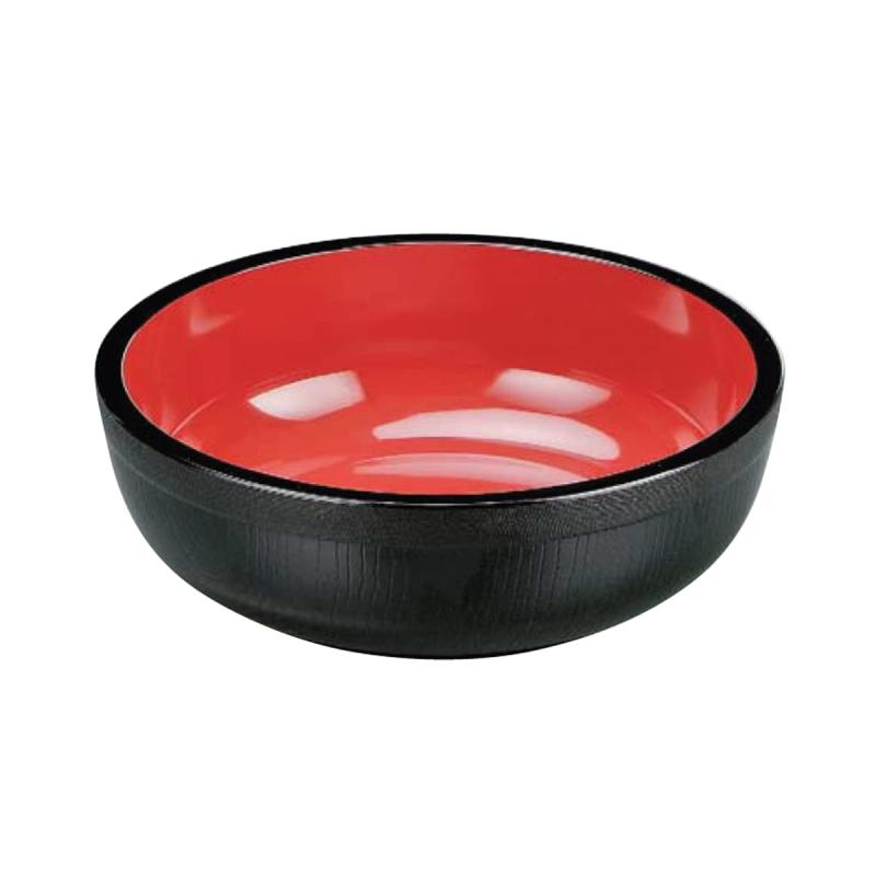 乐天商城 - J-kitchens そば 器 こね鉢 外木目黒内朱 9寸 φ26.3×8.2cm 日本製