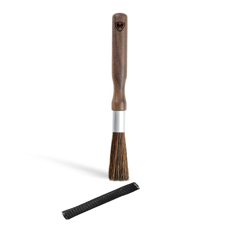 MAGNET プロフェッショナルコーヒーグラインダー クリーニングブラシ コーヒーブラシ ハンドリングアクセサリーツール ウォールナットブラシハンドル 天然毛 マグネットスナップ付き キャ