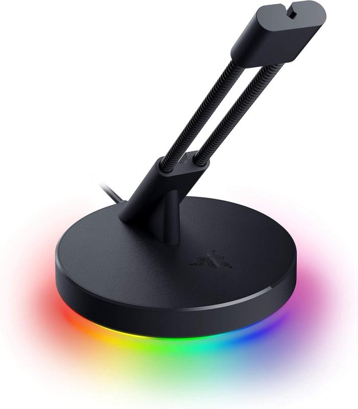 Razer Mouse Bungee V3 Chroma ゲーミングマウスコード ホルダー マウスバンジー クリップオン ケーブルキャッチ付きのスプリング式ア..