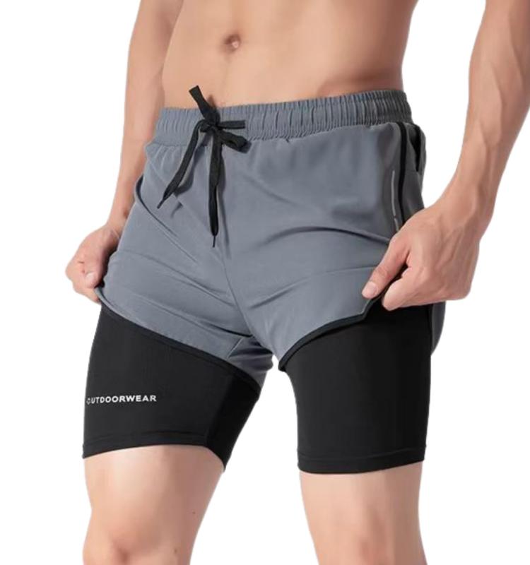 [Kayiyasu] 水着 メンズ インナー付き 水陸両用 高伸縮 速乾 海水パンツ サーフパンツ フィットネス 海パン コンプレッション ショートパンツ 2in1 夏 短パン スポーツ M-6XL