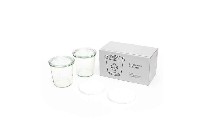 樂天商城 - ウェック(Weck) WECK GIFTBOX(MOLD 500mlx2/SILICONE CAP L Whitex2 SET) WE-S215