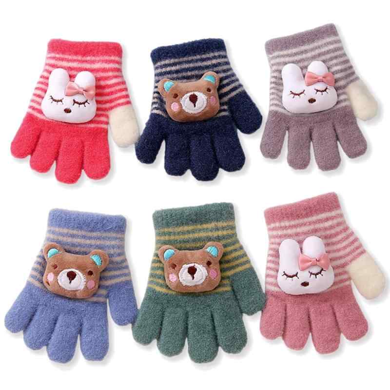 [VNGOLERRY] 手袋 子供用 ベビー グローブ キッズ 指切り 5本指 ミトン カラフル あったか手袋 冬秋 幼児 女の子 男の子 雪遊び クマ ウサギ 保温 防寒 通園 自転車 お出かけ プレゼント 0歳 1歳 2