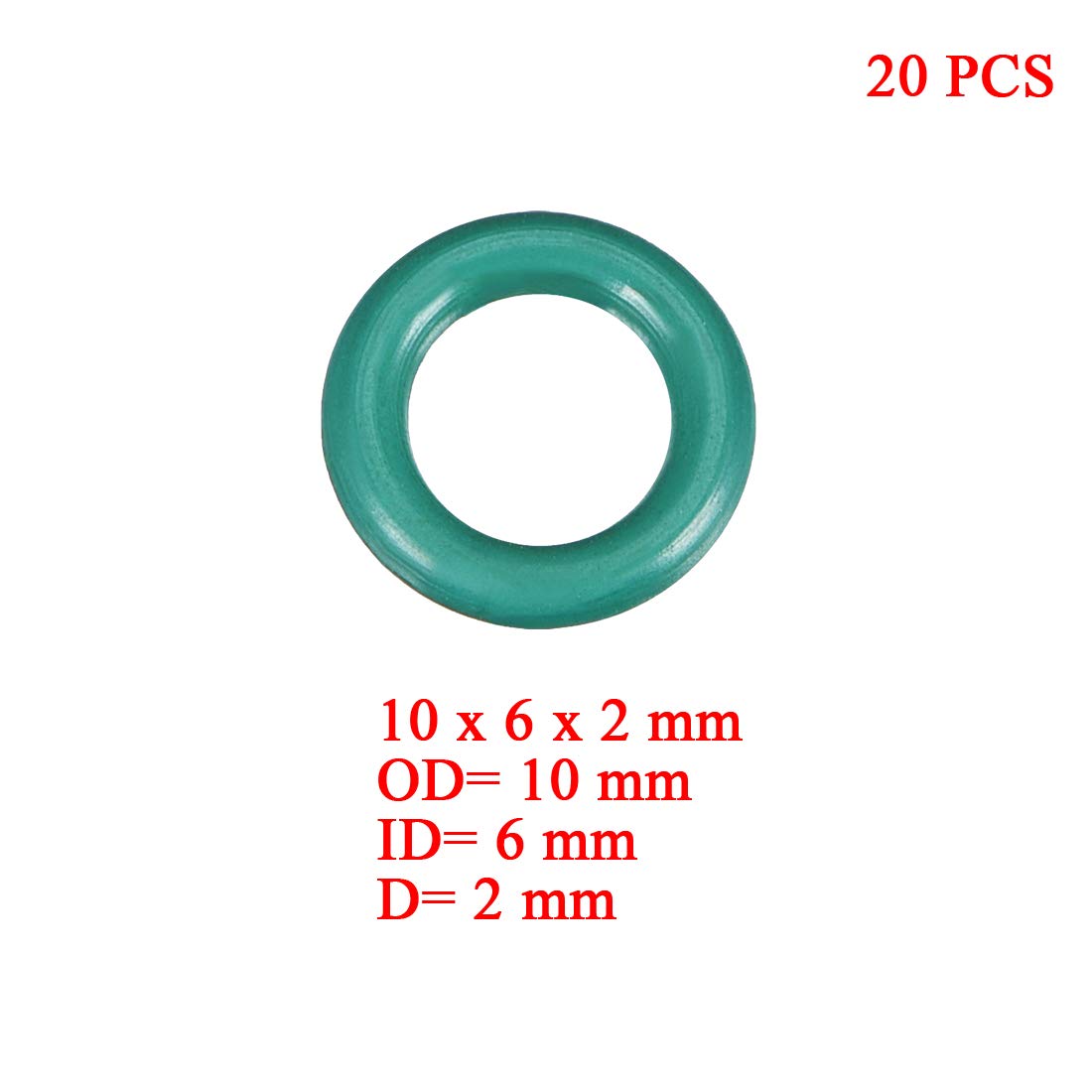 【送料無料】Ofowin 20個入り Oリング フッ素 ゴム 6mm x 10mm x 2mm ブラック オ...
