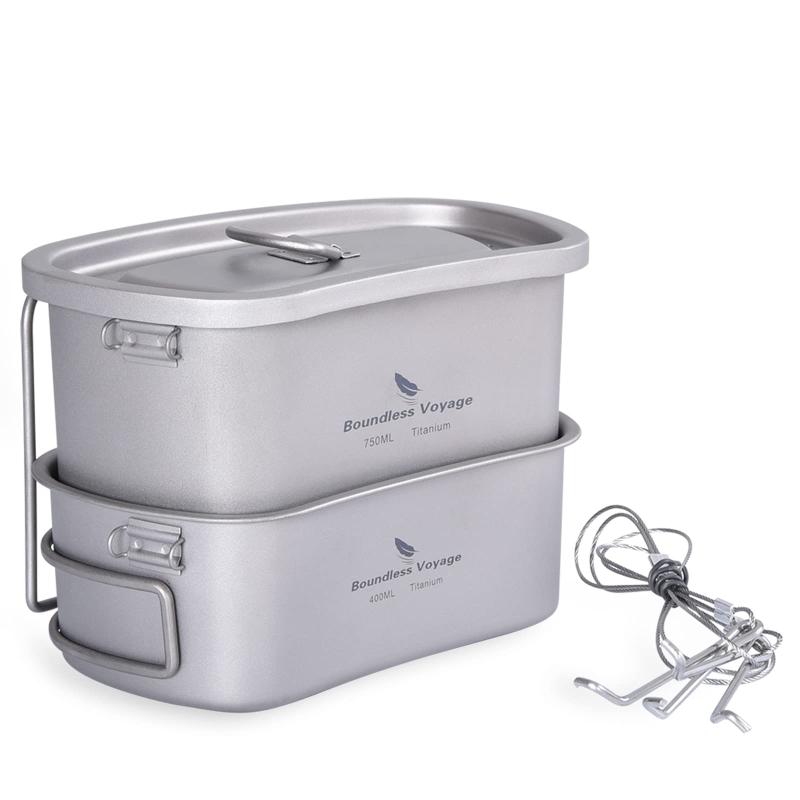 Boundless Voyage チタン ミリタリーキャンティーン チタンキャンティーン 飯ごう ハンゴウ兵式 クッカーセット メスキット