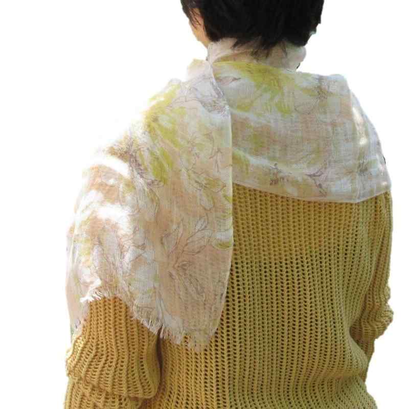 ストール リネン 100% 小さめ 麻 スカーフ ガーゼ 夏用 春 春用 春夏 夏 用 ショール 30×160 誕生日 プレゼント 麻 レディース 冷感 花柄 冷房対策 UVカット インド製 [.a all over the world]