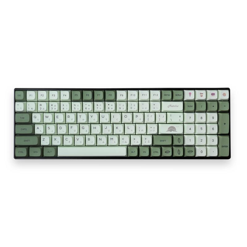 Rakuten - 124キーXDAプロファイルPBT 抹茶キーキャップは61/64/87/104/108ANSI ISOレイアウトに適します（日本語配列）