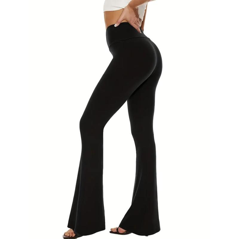 [Angel's Closet] ヨガパンツ 足長 細見え 美脚 フレアパンツ ブーツカット ぴったりフィット 超伸縮 脱ぎ履き 楽らく ジャズパンツ ストレスフリー 薄手 速乾 ストレッチパンツ レディース ブラ