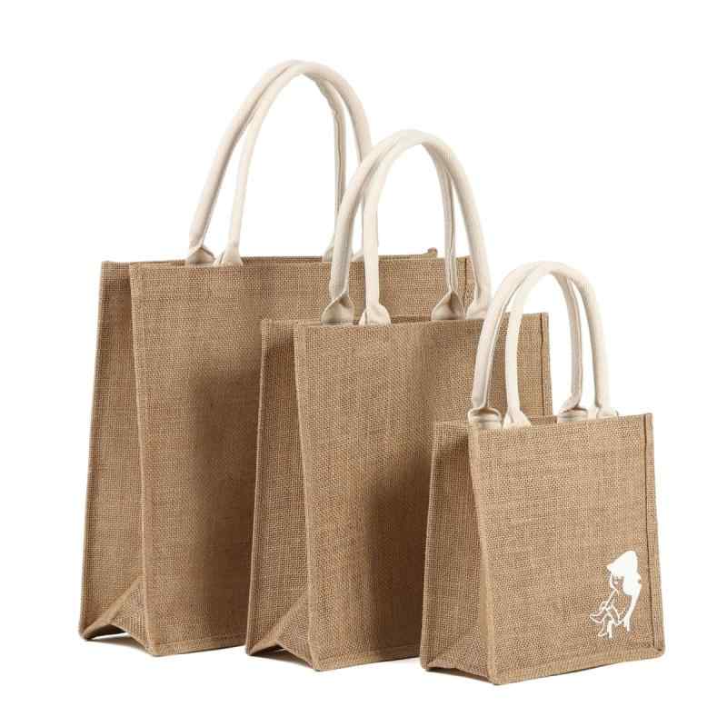 [lowliu] ジュートバッグ トートバッグ メンズ レディース 麻 手提げ袋 エコバッグ ジュート